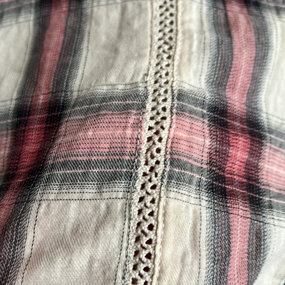 Harley Davidson Short Sleeve Pink Plaid Button Down Shirt - Picture 4 of 9